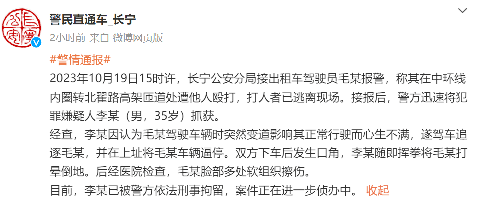 李某（男，35岁）在上海高架挥拳打晕出租车司机，被刑拘！-第2张图片-太平洋在线下载